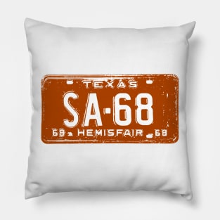 Orange Hemisfair 68 License Plate Pillow