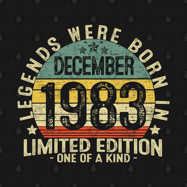 38 Years Old Birthday Legends Were Born In December 1983 by heart teeshirt