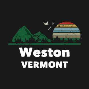 Mountain Sunset Flying Birds Outdoor Weston Vermont T-Shirt