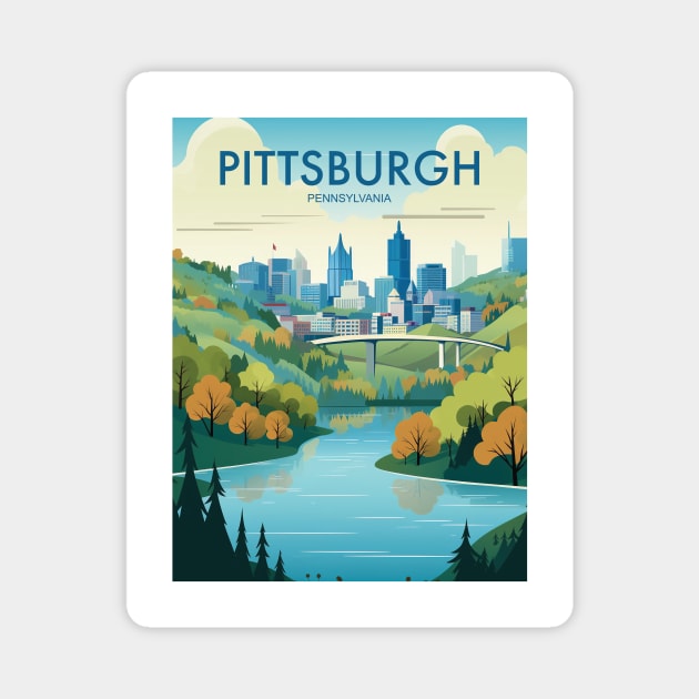 PITTSBURGH Magnet by MarkedArtPrints