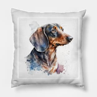 Dachshund Watercolour Style Painting Pillow