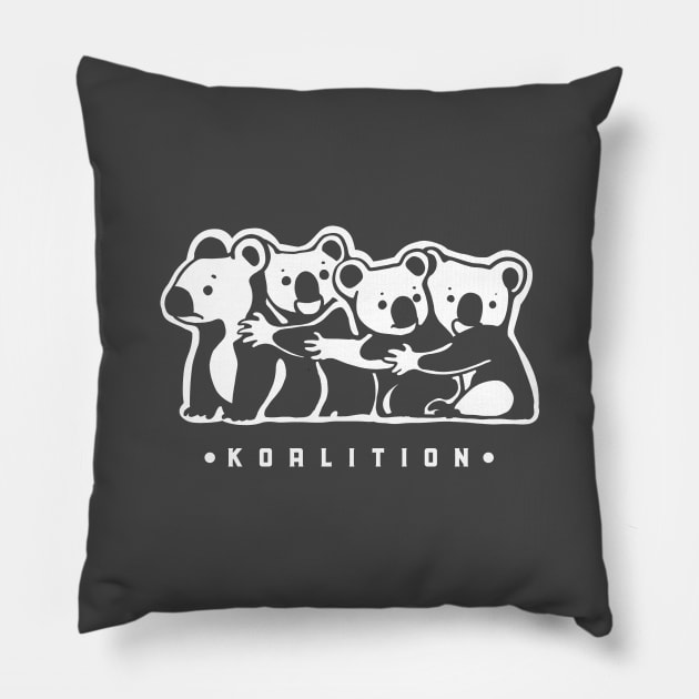 Funny coalition pun. Bunch of cute koalas in minimal style Pillow by croquis design