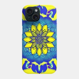 Lotus Mandala (Yellow and Blue) Phone Case