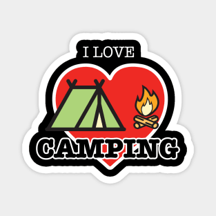 I Love Camping - Heart and Tent Magnet