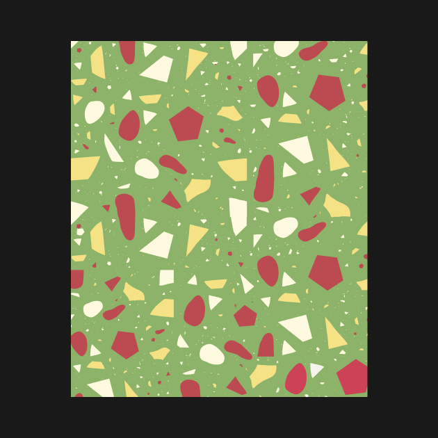 Seamless  Green and Pink Terrazzo Pattern by zedonee