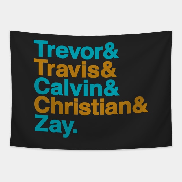 Helvetica Jacksonville Jaguars Players Tapestry by Carl Cordes