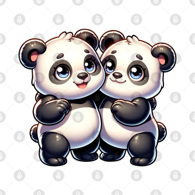 Pandas hugging. by lakokakr