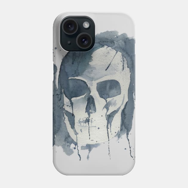 Watercolor Skull Phone Case by dangerbetz