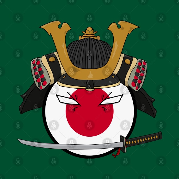 Polandball - Japan samurai by DigitalCleo