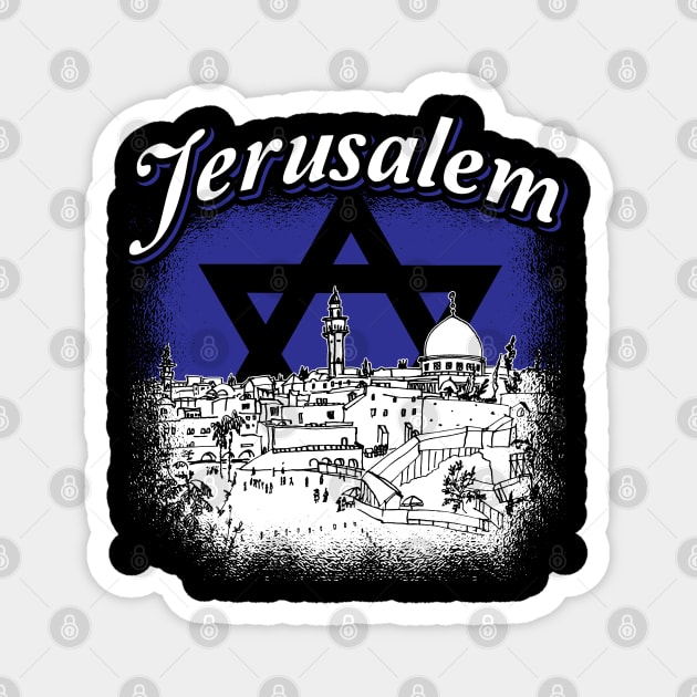 Jerusalem Israel Star Of David Magnet by ShirtsShirtsndmoreShirts