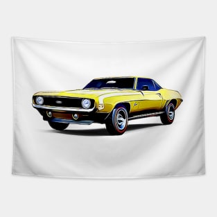 Camaro 69 Cartoon Tapestry