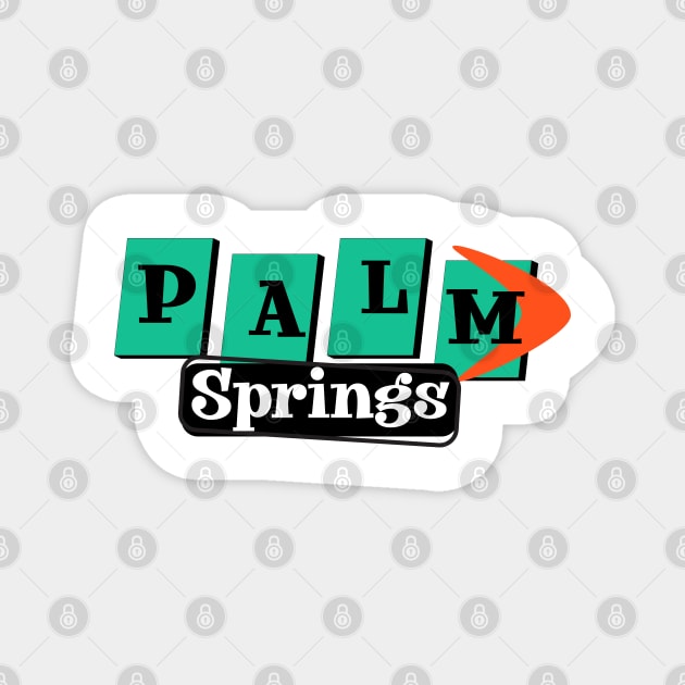 Palm Springs Vintage 50s Style Sign Magnet by Lisa Williams Design