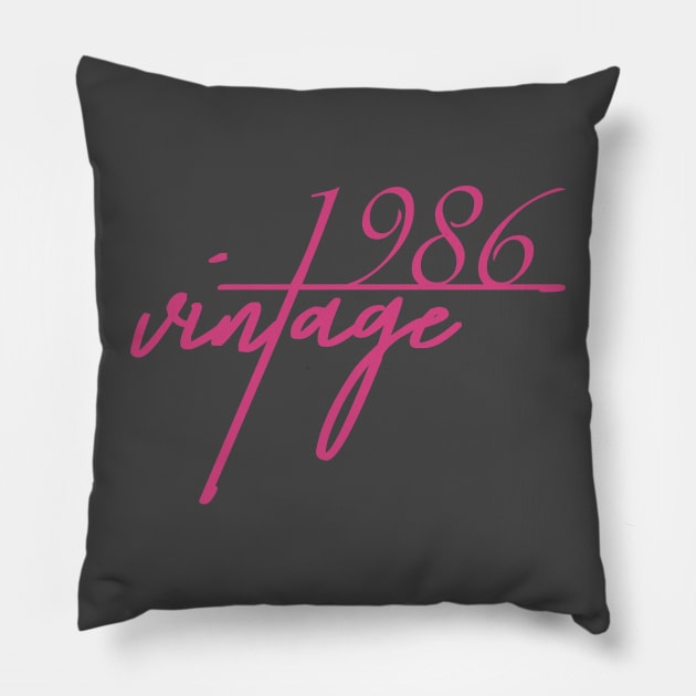 1986 Vintage. 34th Birthday Cool Gift Idea Pillow by FromHamburg
