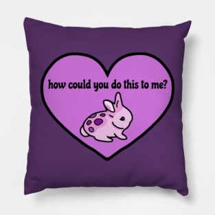 How Could You Do This To Me? (Question Mark Quote of A Curious Polish Bunny) Pillow