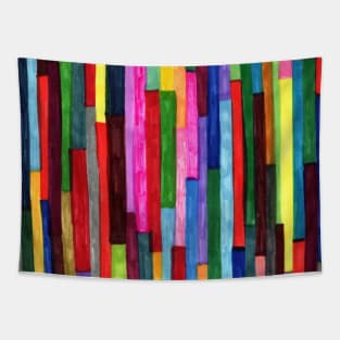 Abstract Multicolor Lines Art Tapestry