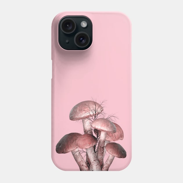 Pink Mushrooms Phone Case by MashaVed