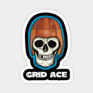 Grid Ace Skull Magnet