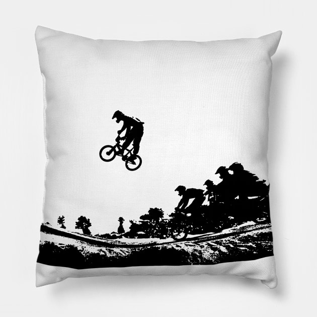 bmx Pillow by rickylabellevie