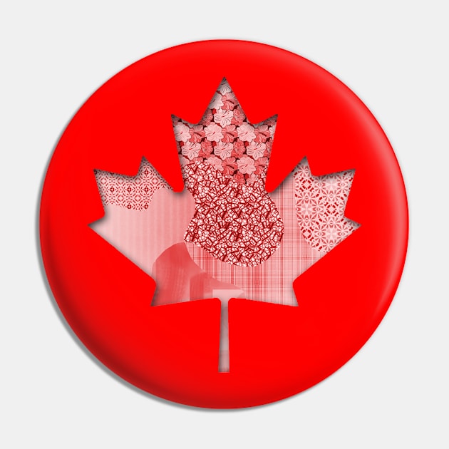 Patchwork Maple Leaf Pin by Valkyrie's Designs