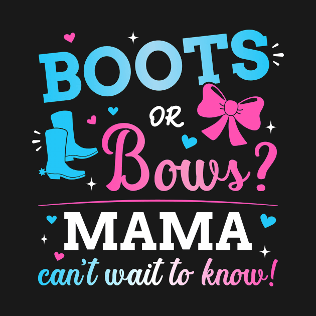 Gender reveal boots or bows mama matching baby party by Designzz