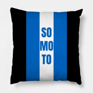 Somoto City in Nicaraguan Flag Colors Vertical Pillow