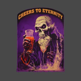 Cheers To Eternity - Retro Distressed Halloween T-Shirt