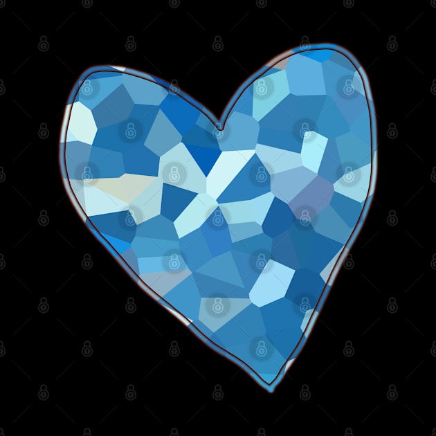 Small Aqua Blue Mosaic Heart by ellenhenryart