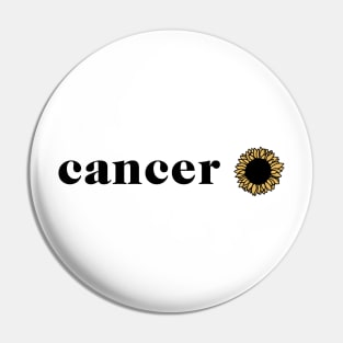 Cancer Retro Sunflower Zodiac Pin