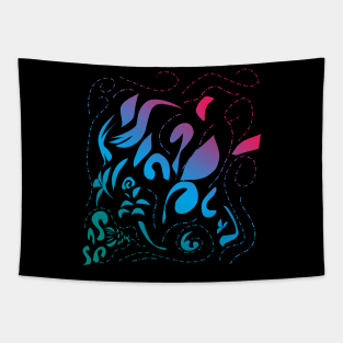  Fantasy flower vector Tapestry