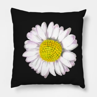 White daisy Bellis perennis wildflower close up Pillow