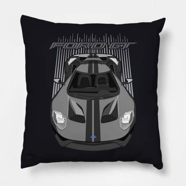 Ford GT-grey and black Pillow by V8social