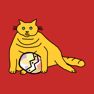 Chonk Cat Holding Large Easter Egg T-Shirt