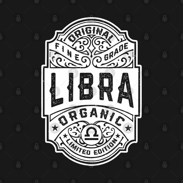 Libra Zodiac Sign Vintage Whiskey Label Funny Horoscope by Grandeduc