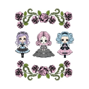 Pastel Goth Doll Trio T-Shirt