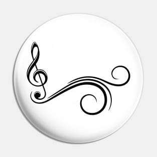 treble clef filigree Pin