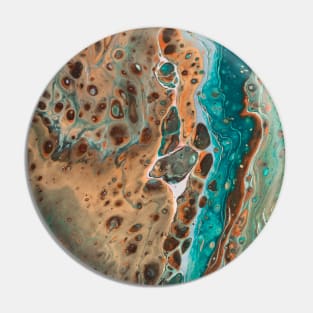 Emerald River pouring cell art Pin