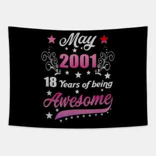 Born in May 2001 19th Birthday Gifts 19 Years Old Tapestry