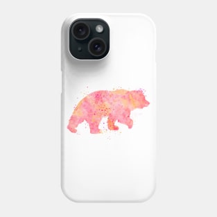 Pink Bear Watercolor Painting 2 Phone Case