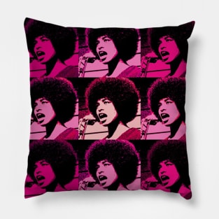 Angela Davis - Superstar in Pinks Pillow