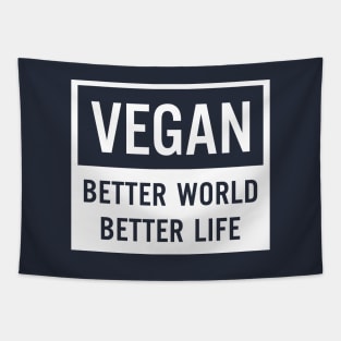 Vegan Better World Better Life Tapestry