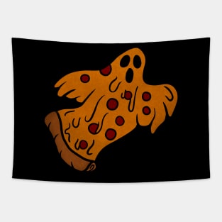 Funny Pizza Halloween Ghost, Scary Pizza Tapestry