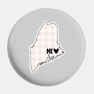 USA States: Maine (pink plaid) Pin