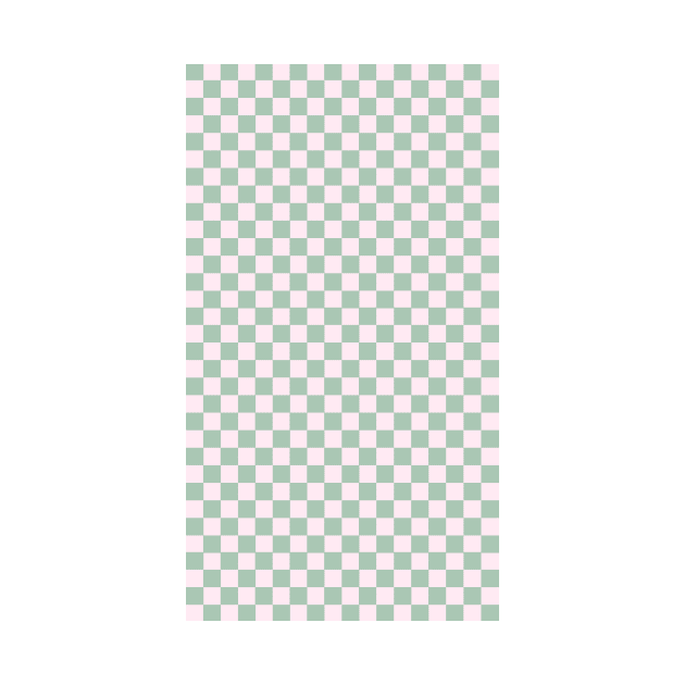 funky green and pink checkered gingham pattern by mckhowdesign