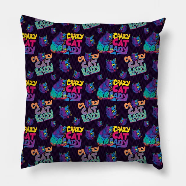 Crazy Cat Lady Pillow by Mudge