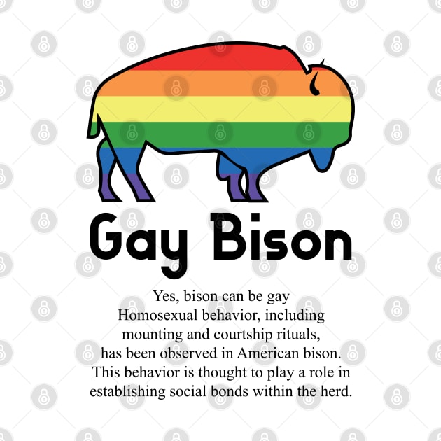 Gay Bison G4b - Can animals be gay series - meme gift t-shirt by FOGSJ