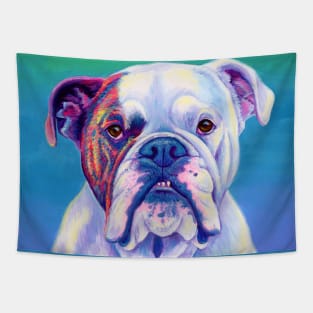 Brindle and White English Bulldog Tapestry