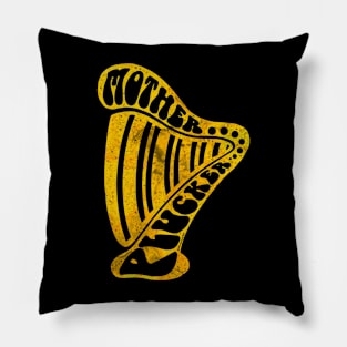 Mother Plucker Distressed Yellow Harp Pillow