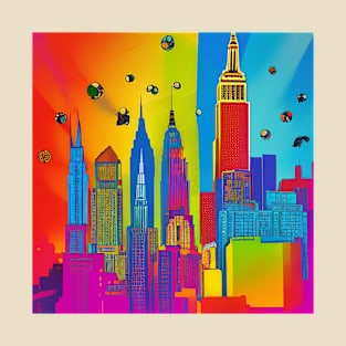 New York Skyline Ai Art Postmodern T-Shirt