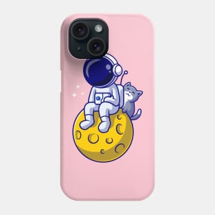 Astronaut And Cute Cat Cartoon Phone Case