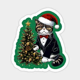 Exotic Shorthair Cat Christmas Magnet